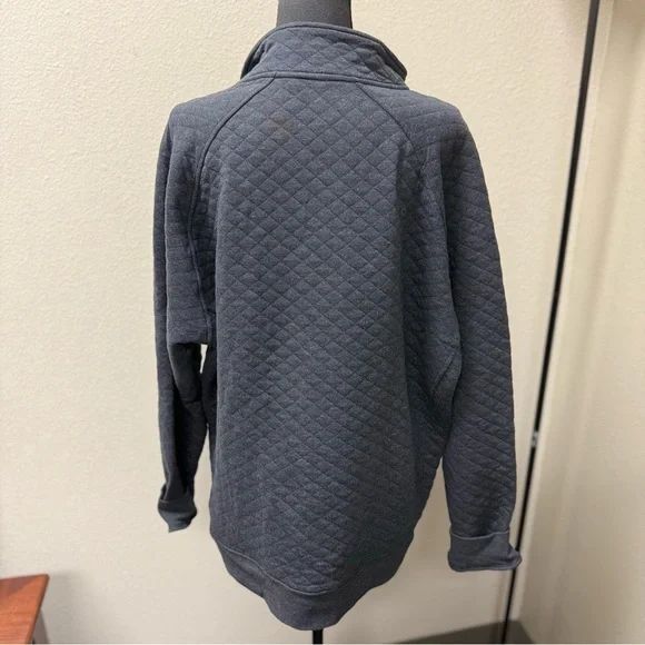 Eddie Bauer Men's Quilted Gray Snap Pullover Sweatshirt. Size XL - Picture 4 of 9